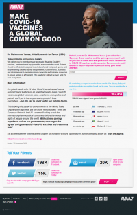 Your Support for the Campaign to Make COVID-19 Vaccines a Global Common Good