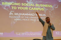 Pr. Muhammad Yunus, Nobel Peace Prize 2006, gives an exceptional conference at Kedge Business School in Marseille.
