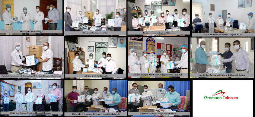 Grameen Telecom Provides Healthcare Equipment to Hospitals Engaged in Corona Treatment in 7 Divisional Cities outside Dhaka