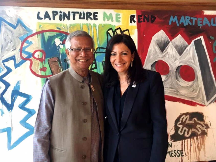 Yunus and Paris Mayor Anne Hidalgo launches French Social Business Initiatives